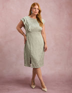 Vestido Midi Com Babados Verde