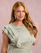 Vestido Midi Com Babados Verde