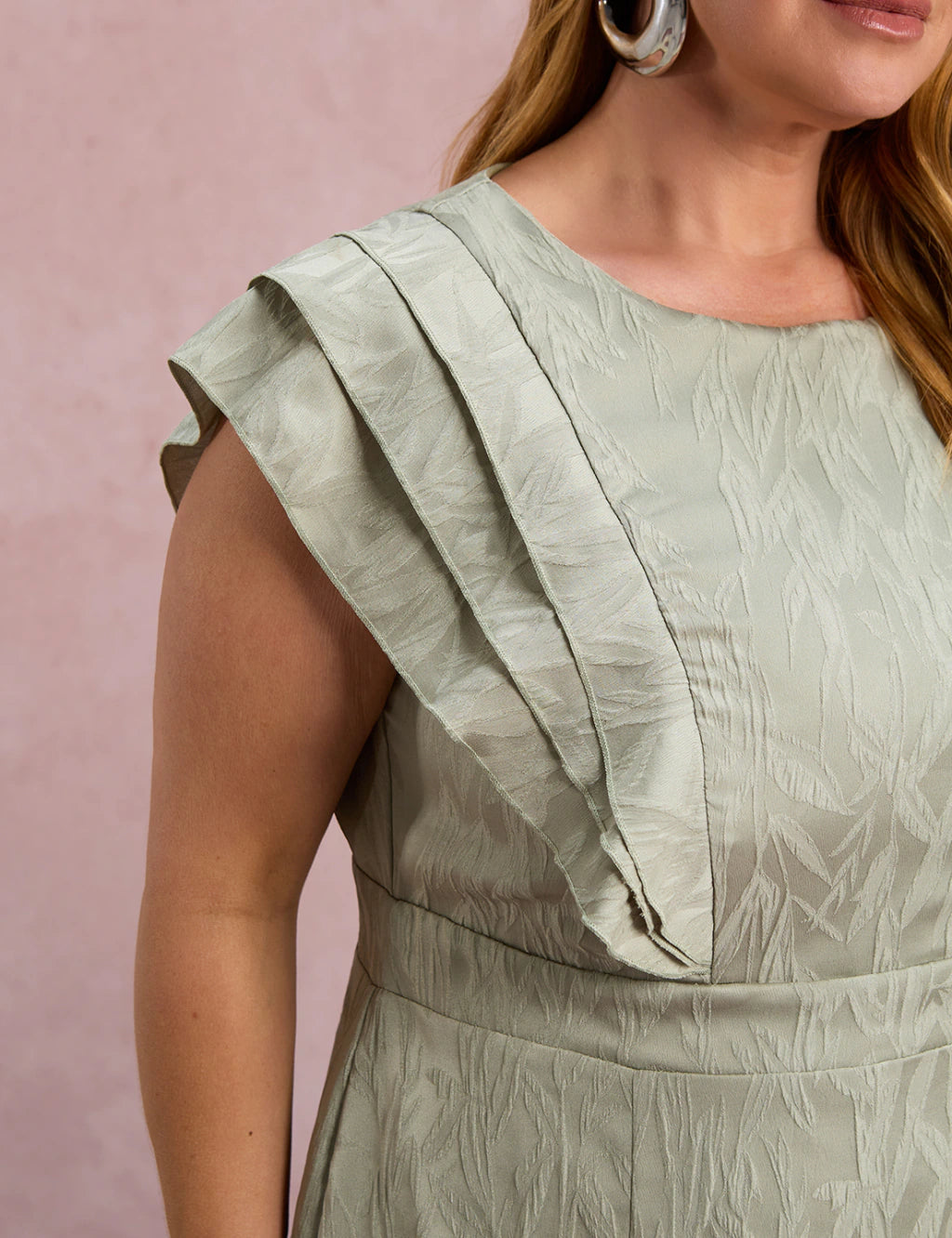 Vestido Midi Com Babados Verde