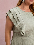 Vestido Midi Com Babados Verde