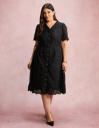 Vestido Lasie Com Botões Preto
