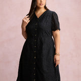 Vestido Lasie Com Botões Preto