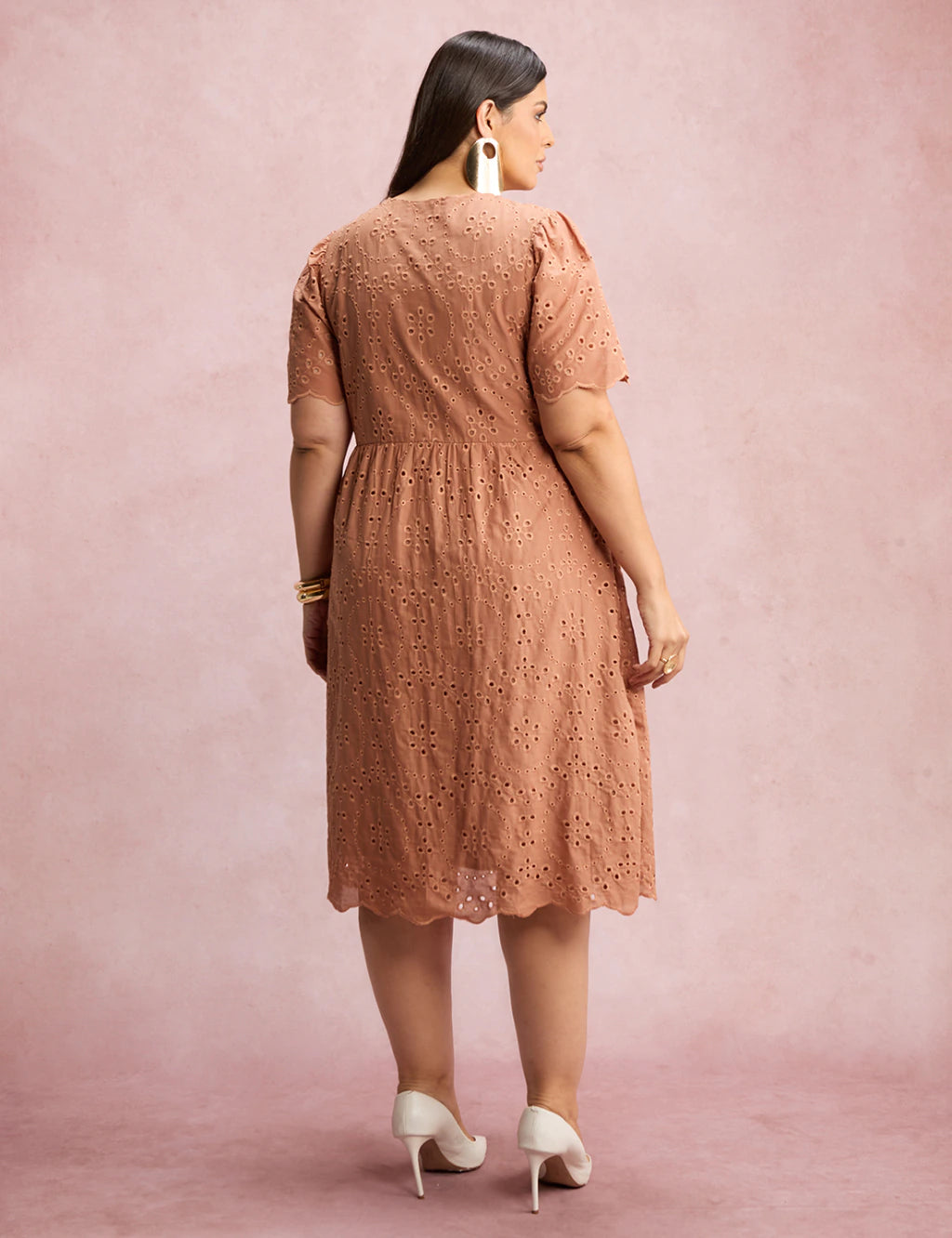 Vestido Lasie Com Botões Marrom