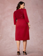 Vestido Midi Pontoroma Com Renda Vinho