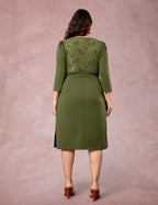 Vestido Midi Pontoroma Com Renda Musgo