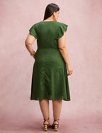 Vestido Mid Com Textura Pipoquinha Verde