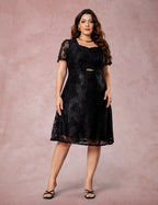 Vestido Midi Decote Princesa Preto