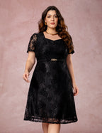 Vestido Midi Decote Princesa Preto