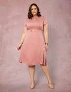 Vestido Midi Encorpado Com Fivela Rosé