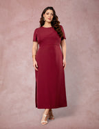 Vestido Longuete Risca De Giz Vinho