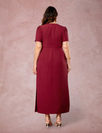 Vestido Longuete Risca De Giz Vinho