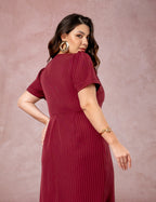 Vestido Longuete Risca De Giz Vinho