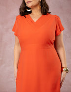 Vestido Midi Detalhe Na Gola Telha