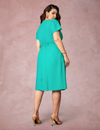 Vestido Midi Com Vivo Verde