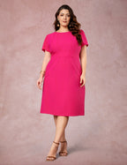 Vestido Midi Com Vivo Pink