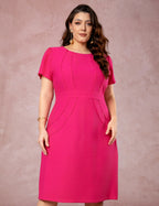 Vestido Midi Com Vivo Pink