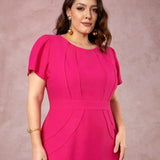 Vestido Midi Com Vivo Pink