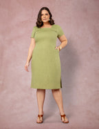 Vestido Midi Detalhe No Decote Verde