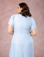 Vestido longo Com Fivela Azul