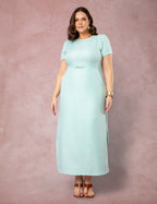 Vestido longo Com Fivela Verde