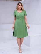 Vestido Midi Com Vivo Verde
