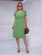 Vestido Midi Com Vivo No Decote Verde