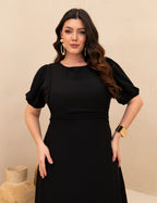 Vestido Longo Frente Com Tranças Preto