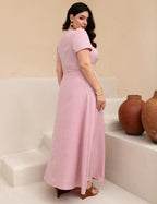 Vestido longo Com Cinto Rosè