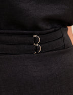 Vestido longo Decote Com Detalhe Preto