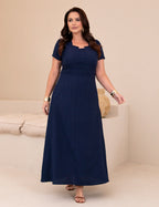 Vestido Longo Plissado Marinho