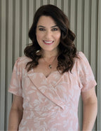 Vestido longo Com Textura Floral Rosé