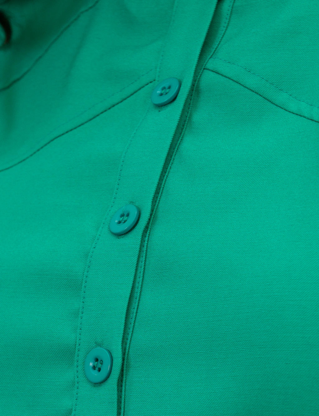 Vestido Midi Frente Com Botões Verde