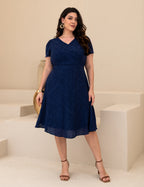 Vestido Midi Com Textura Marinho