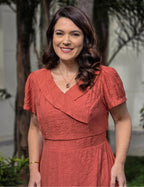 Vestido Midi Com Textura Telha