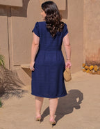 Vestido Midi Frisse Tubinho Marinho