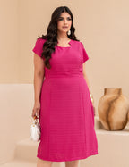 Vestido Midi Frisse Tubinho Pink