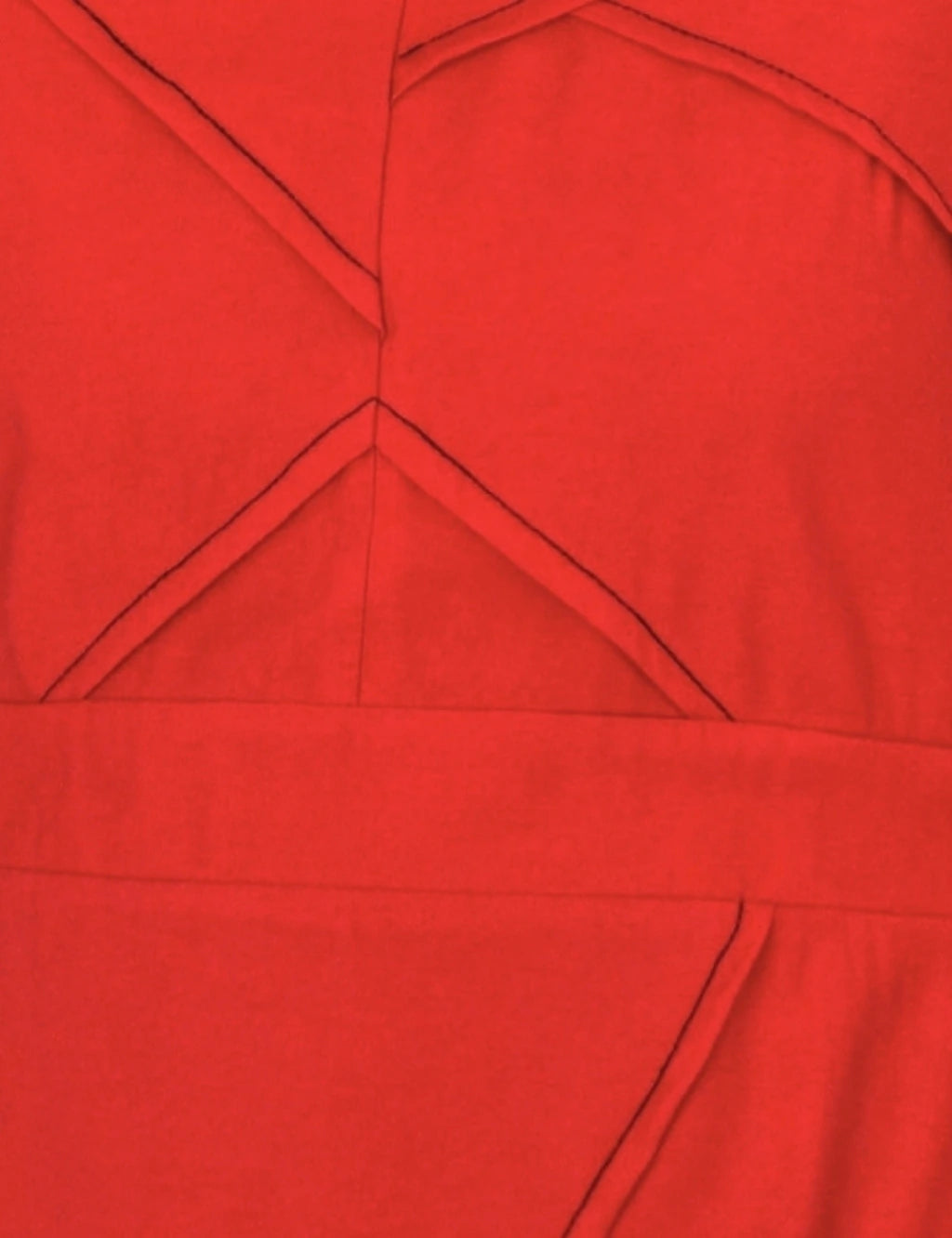 Vestido Midi Com Nervuras Vermelho