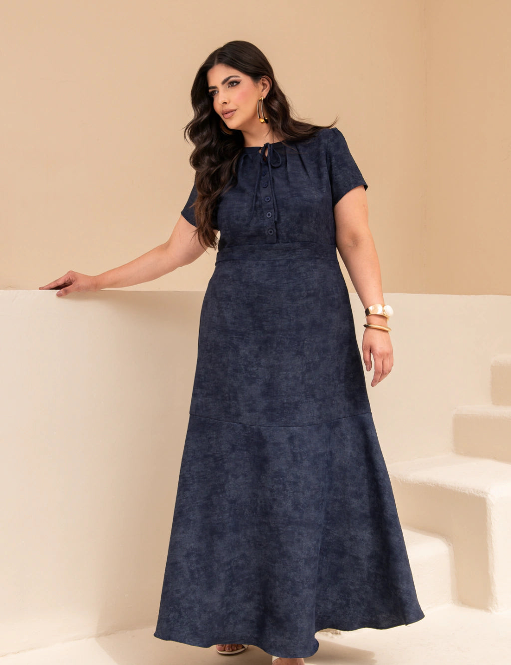 Vestido Longo Tai Dai Marinho