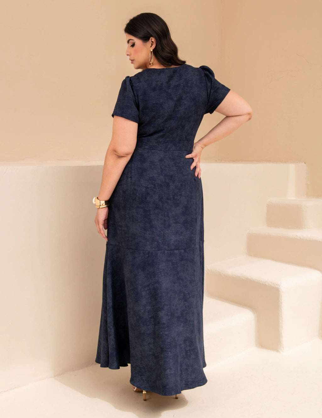 Vestido Longo Tai Dai Marinho