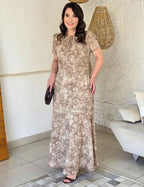 Vestido Longo Tai Dai Marrom