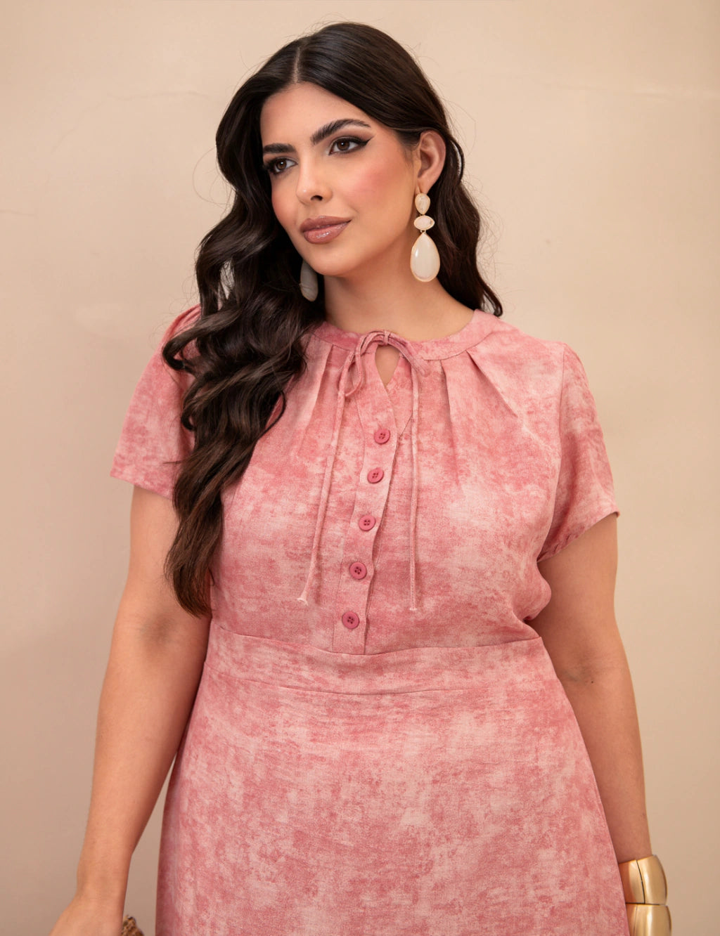 Vestido Longo Tai Dai Rosa