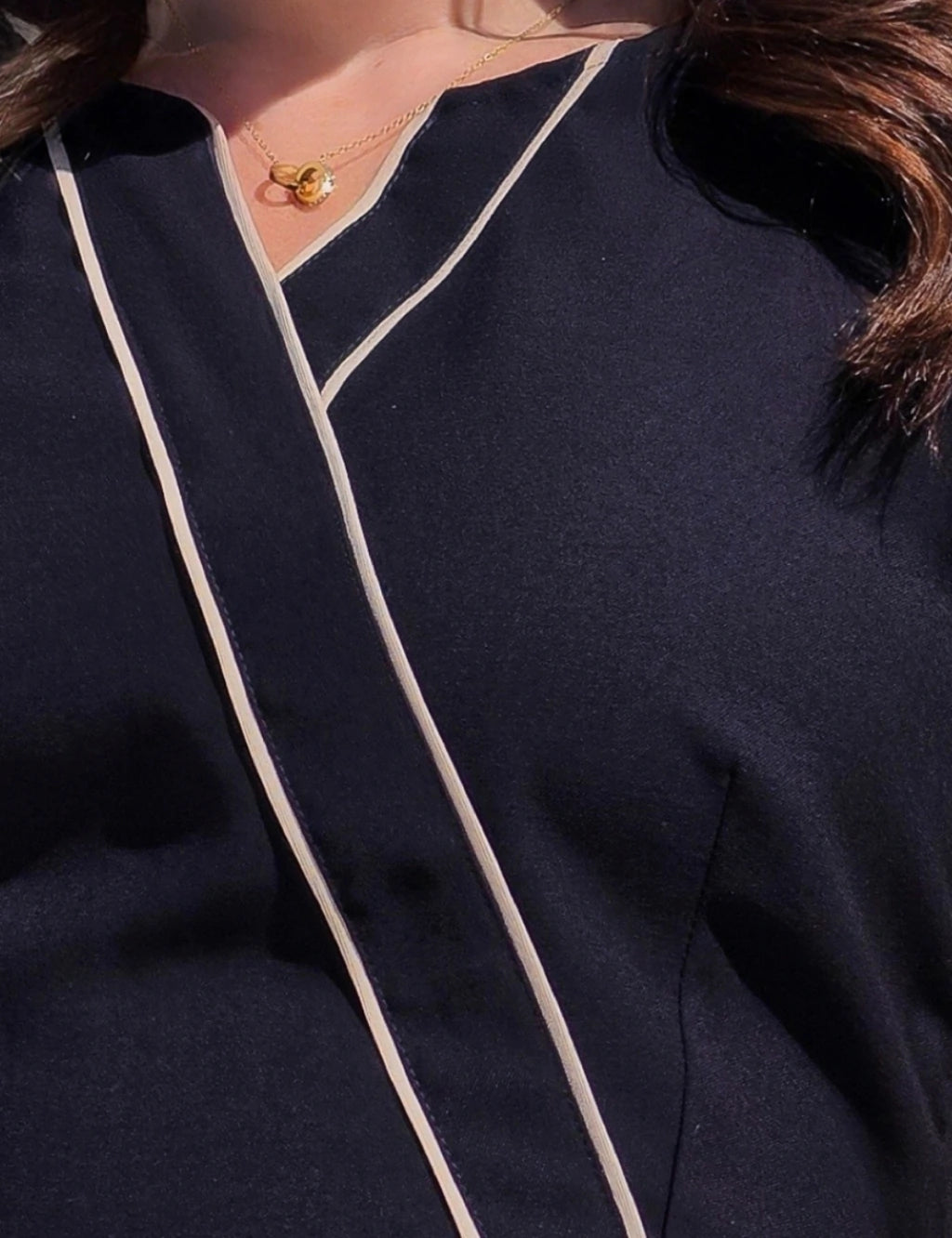 Vestido Longo Com Vivo Frente Preto