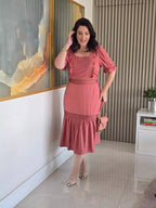 VESTIDO MIDI DETALHE GUIPIR