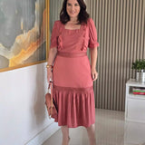 VESTIDO MIDI DETALHE GUIPIR