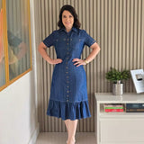 CHEMISE COM RECORTES E BABADO